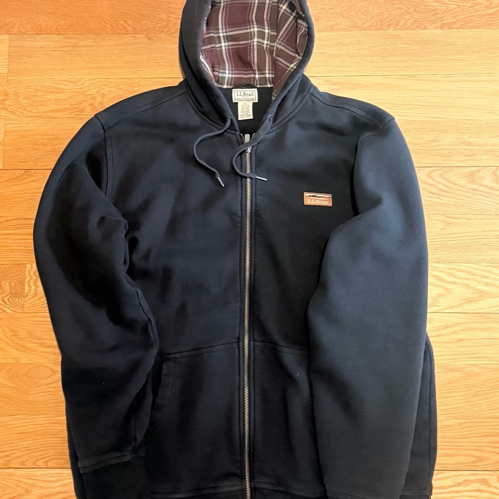 L.L. Bean Men's Katahdin Iron Works® Hooded Sweatshirt, Flannel-Lined